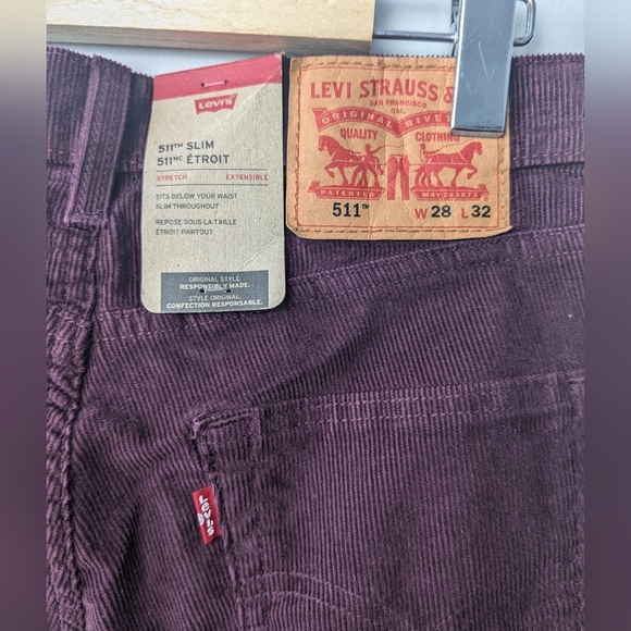 NWT ! Levi's Premium511 Slim Fit Corduroy Men's Jeans size 28x32 - Picture 10 of 16